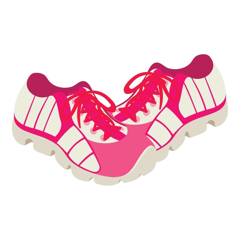 icono de zapatillas de mujer, estilo isométrico vector