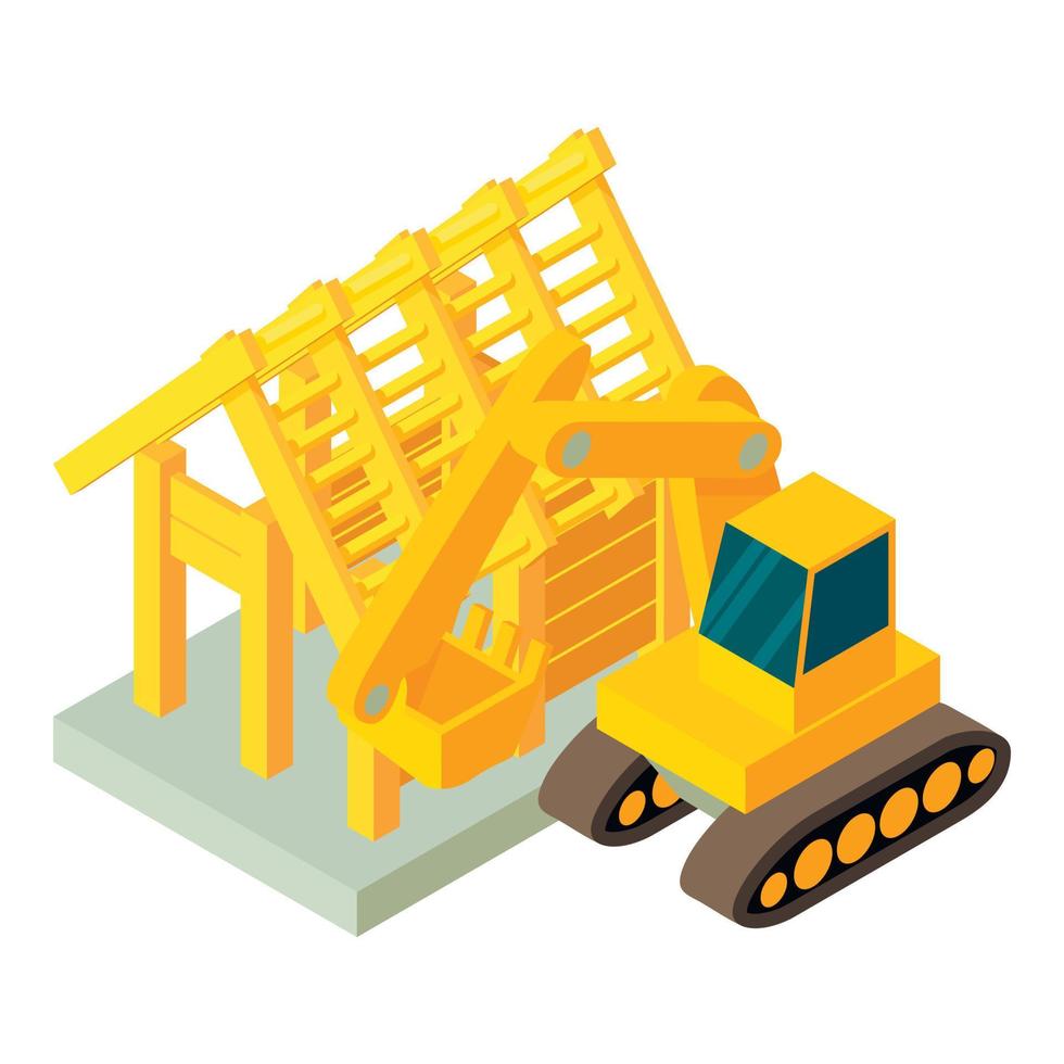 Mining icon, isometric style vector