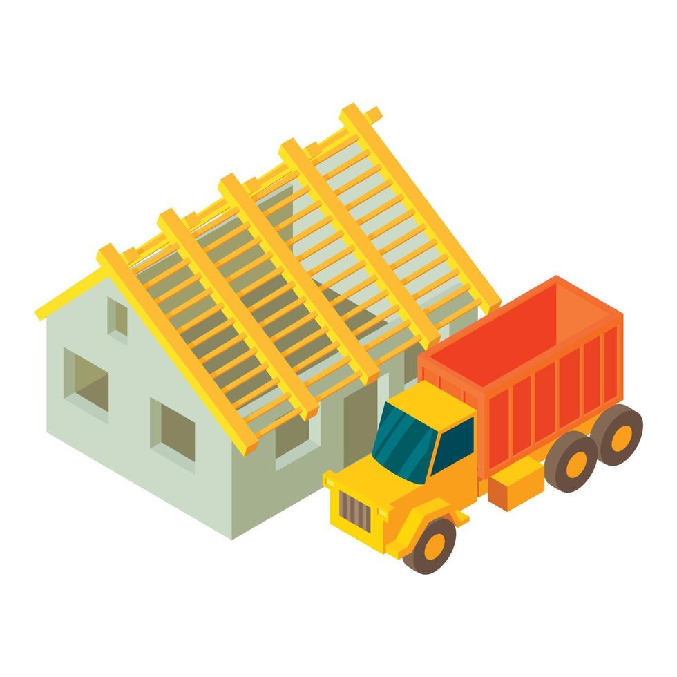 Trucking icon, isometric style vector