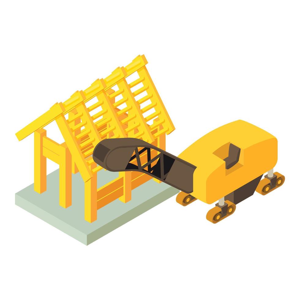 Road works icon, isometric style vector