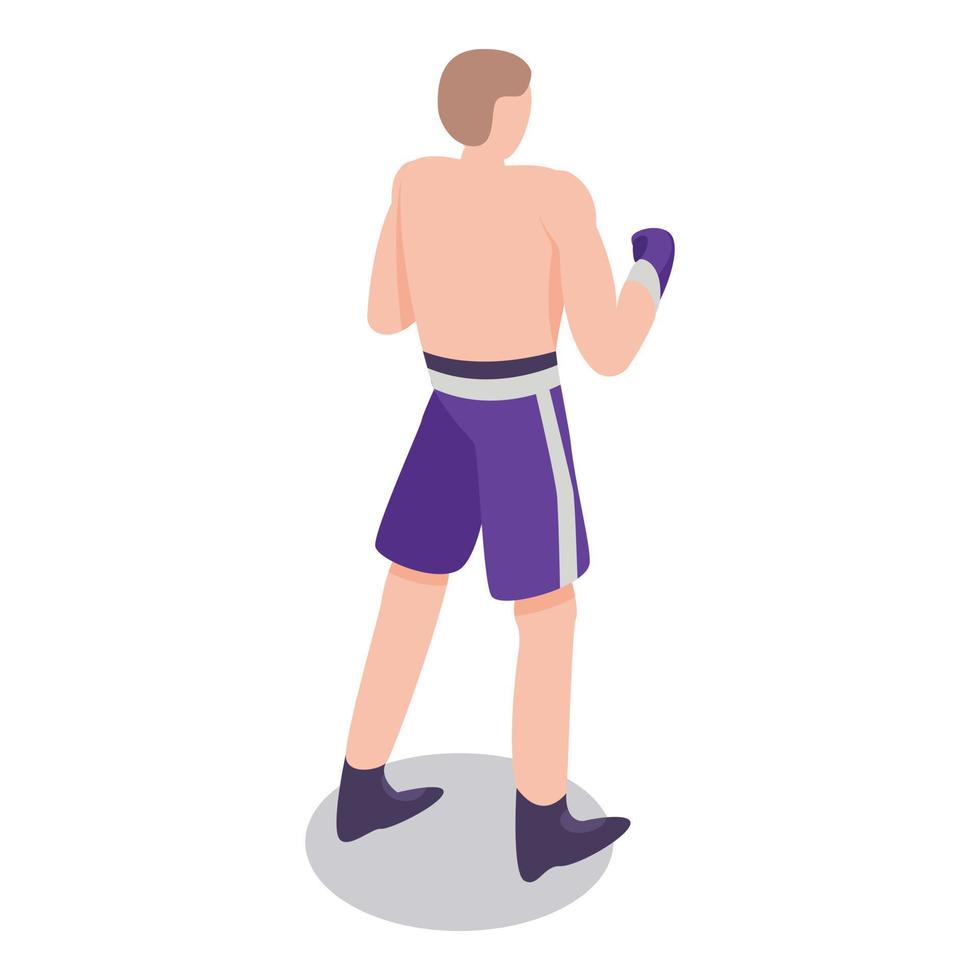 European boxing man icon, isometric style vector