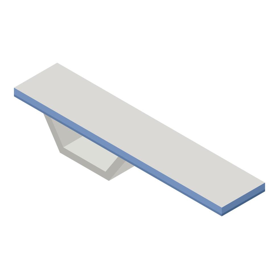 Wood diving board icon, isometric style vector