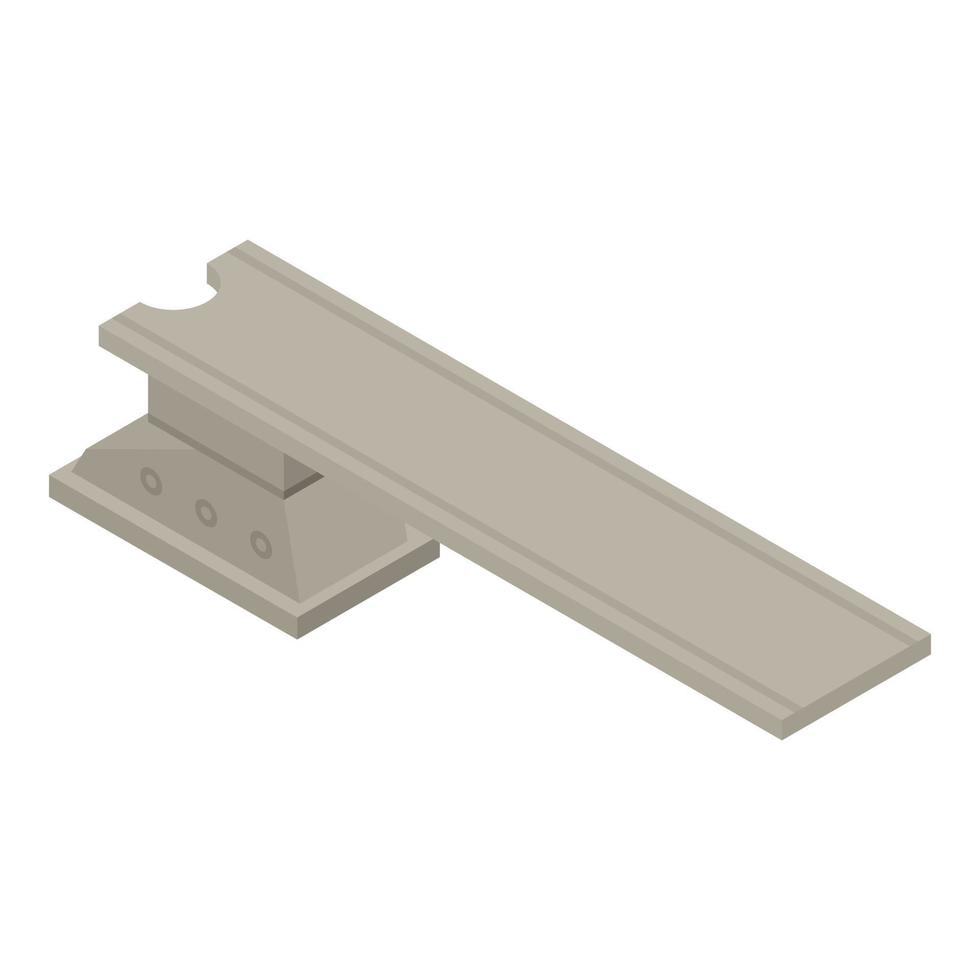 Wood diving board icon, isometric style vector