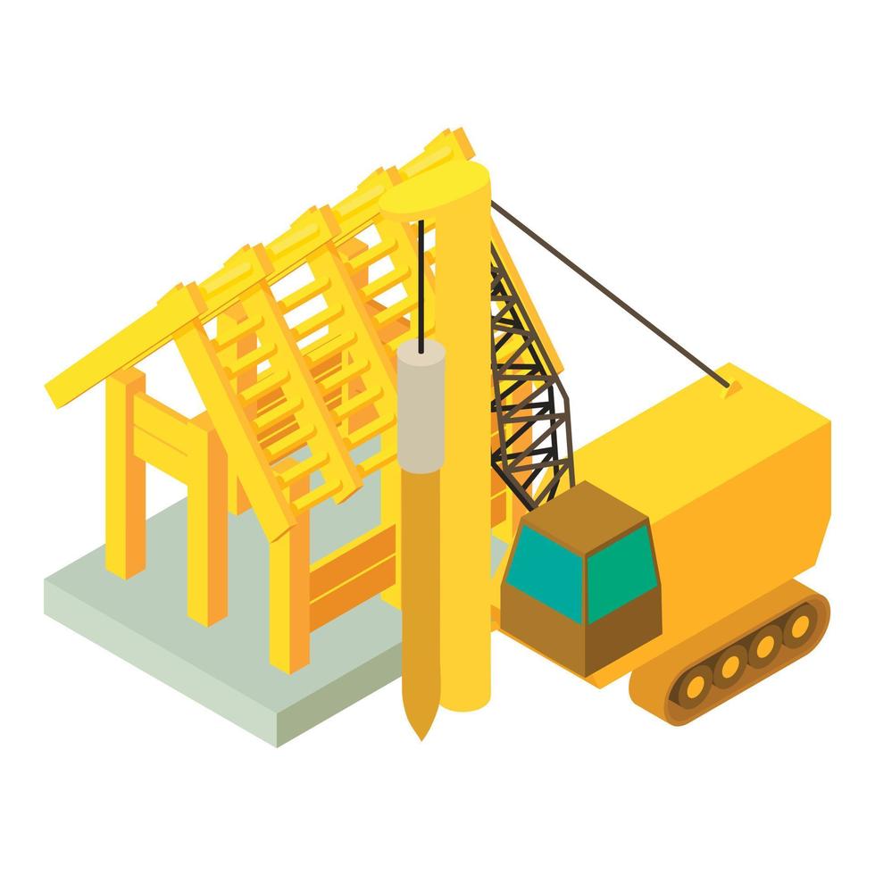 Drilling icon, isometric style vector