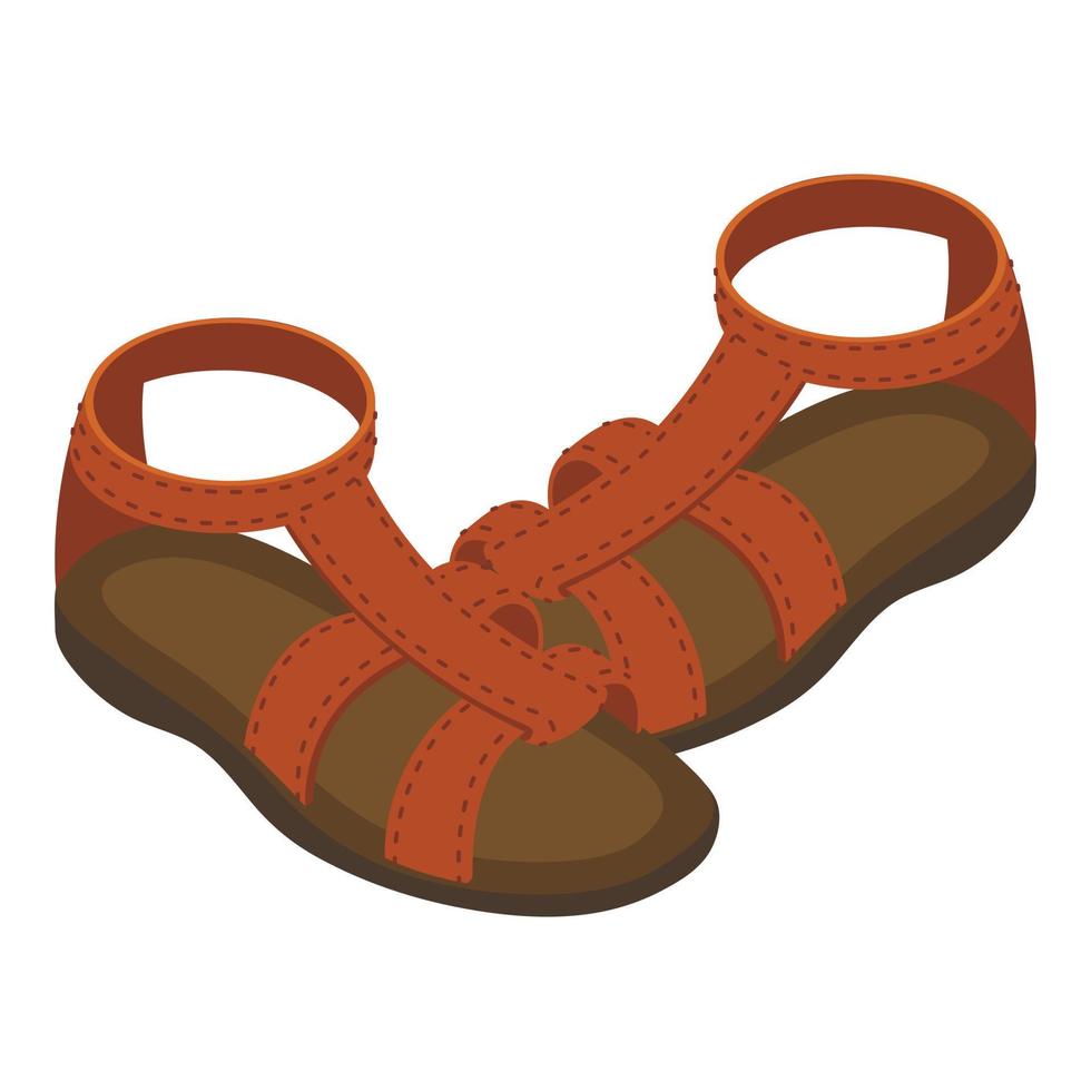 icono de sandalias de gladiador, estilo isométrico vector