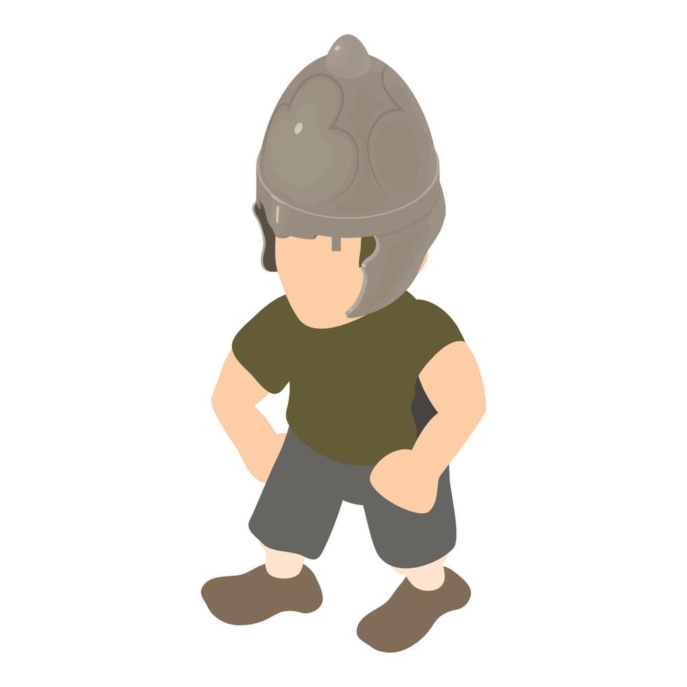 Knight warrior icon, isometric style vector