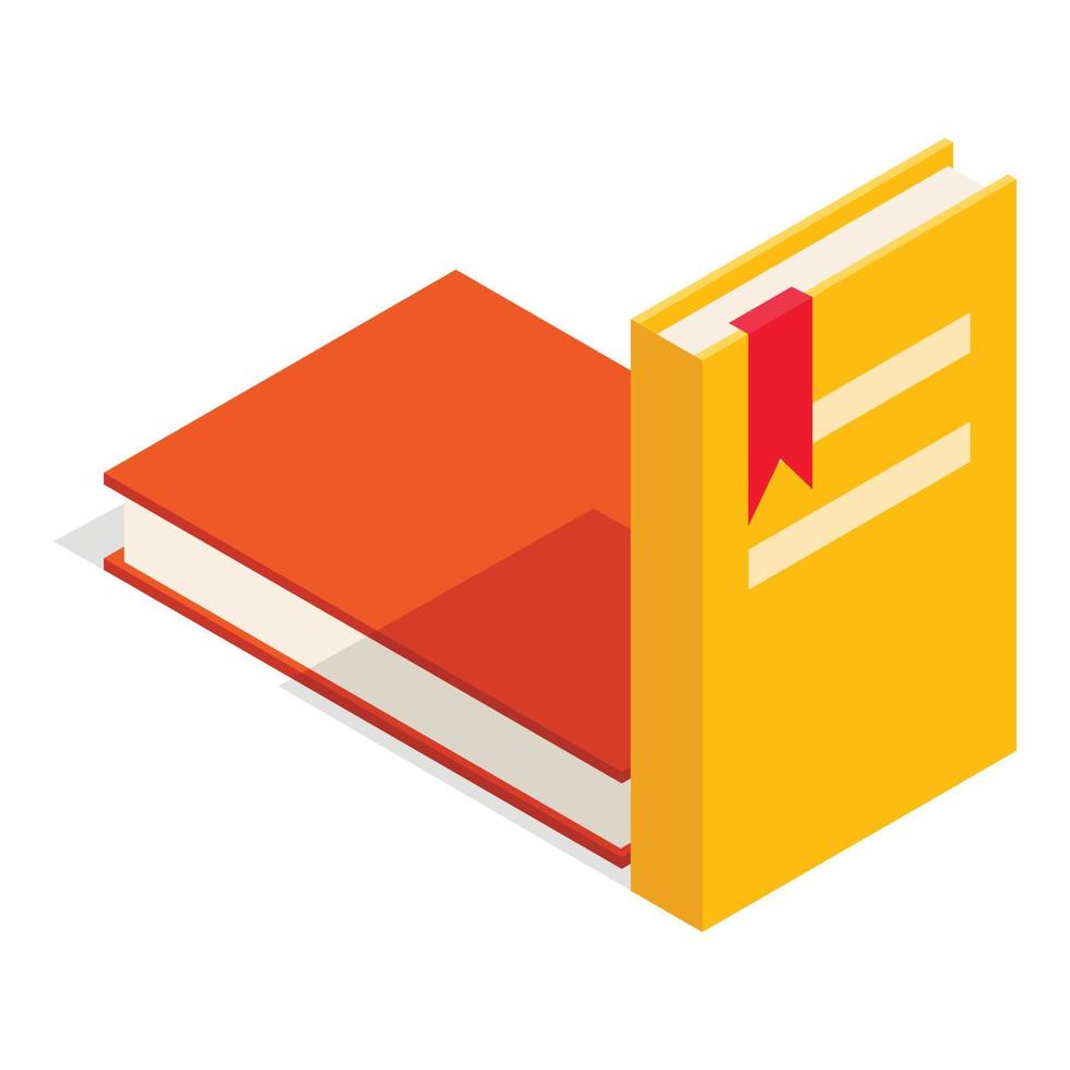 Textbook icon, isometric style vector