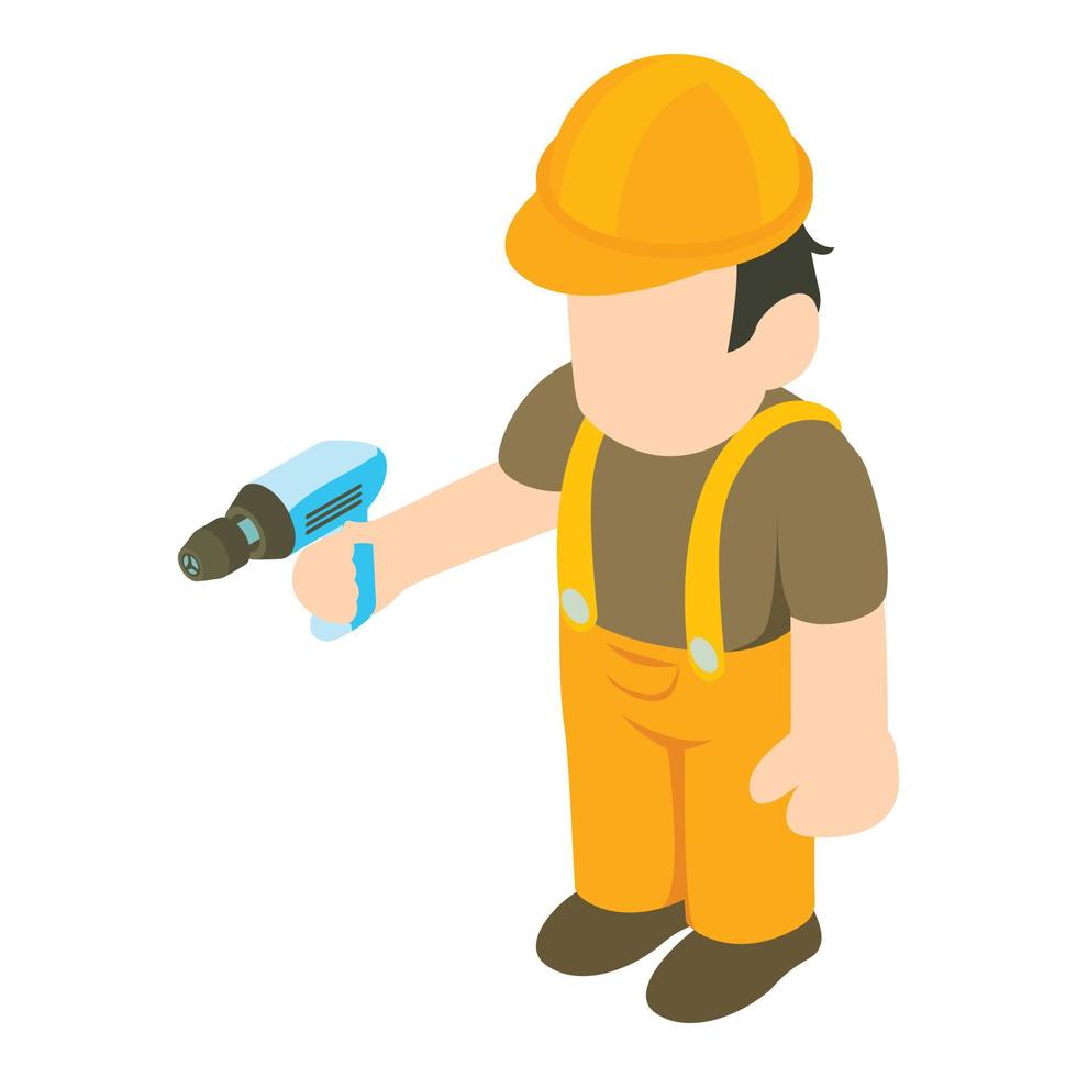 Repairman icon, isometric style vector