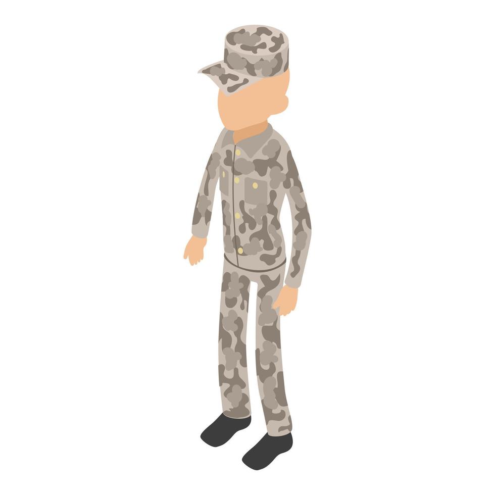 Soldier icon, isometric style vector