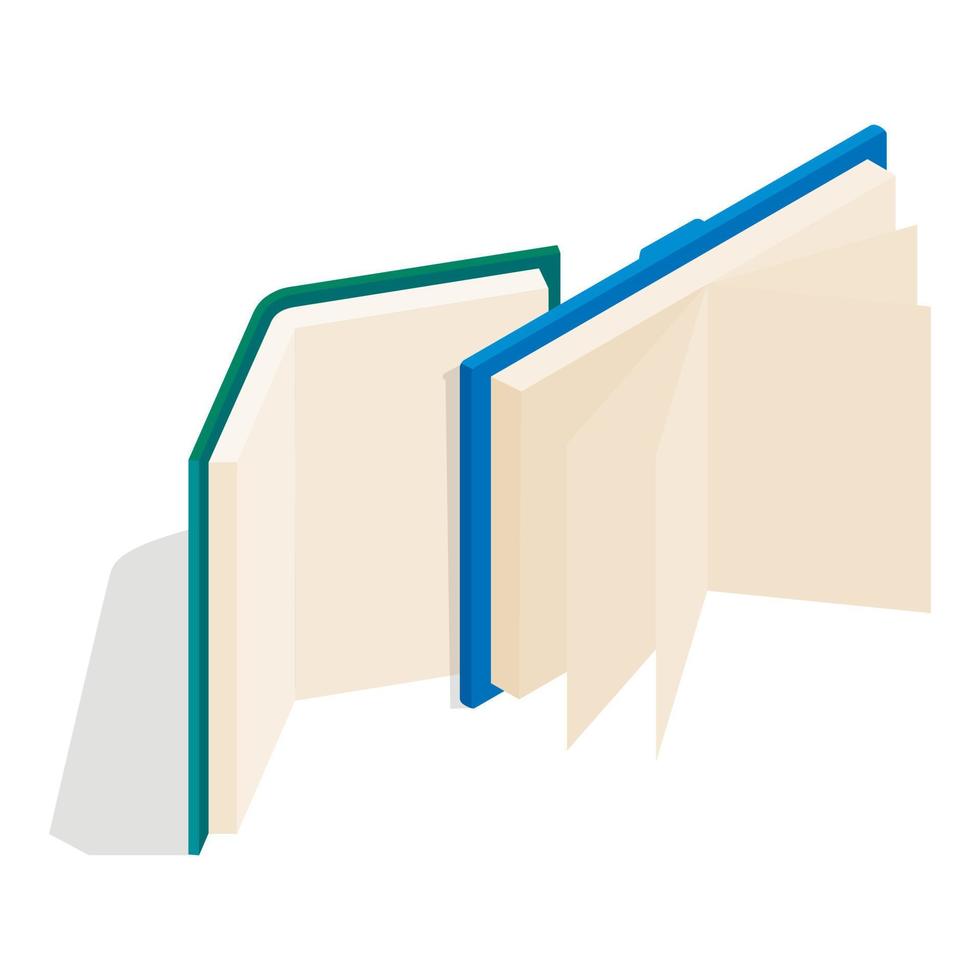 Opened book icon, isometric style vector