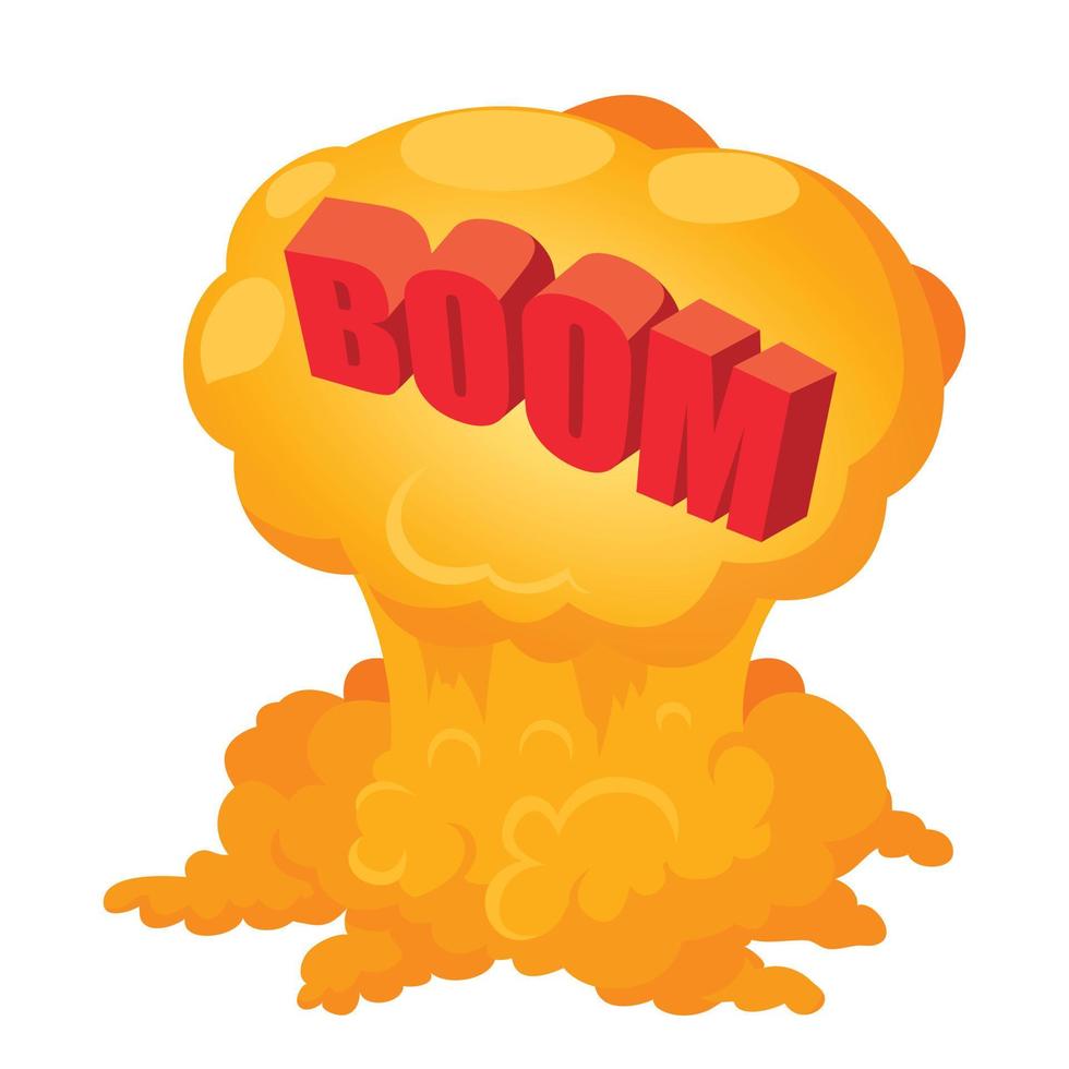 Bomb detonation icon, isometric style vector