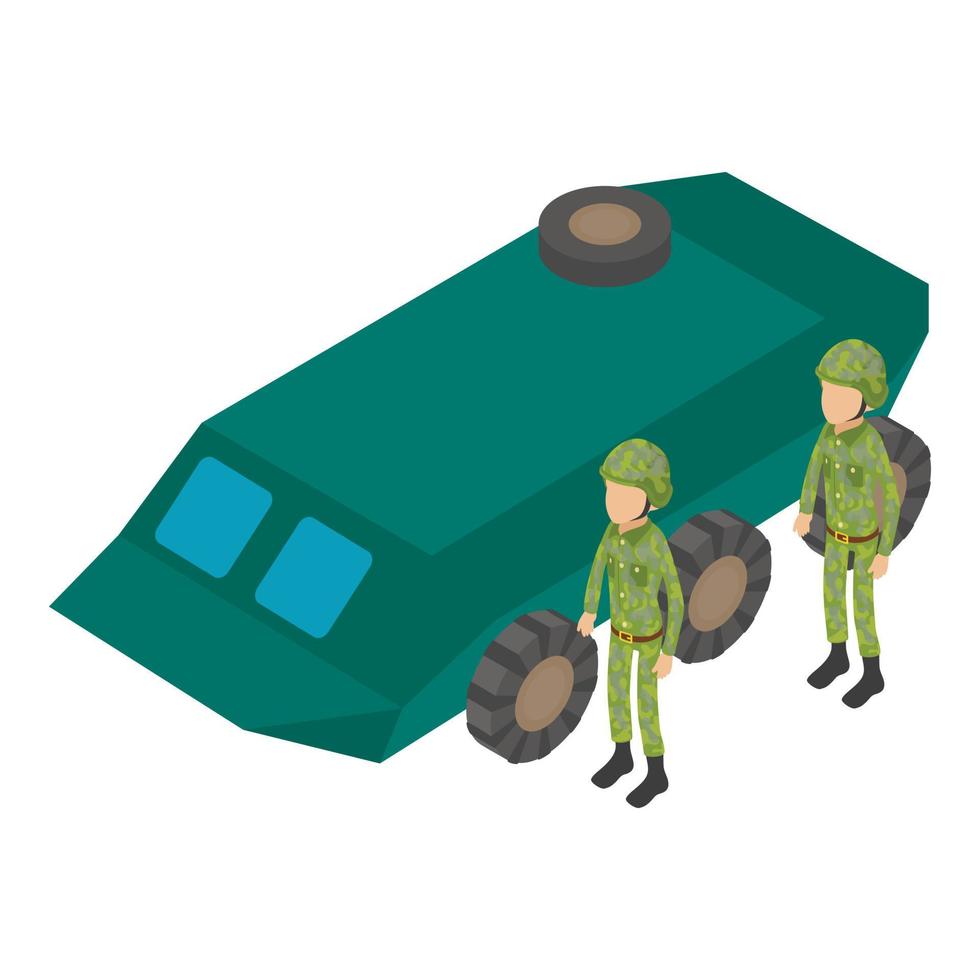 Ground troops icon, isometric style vector