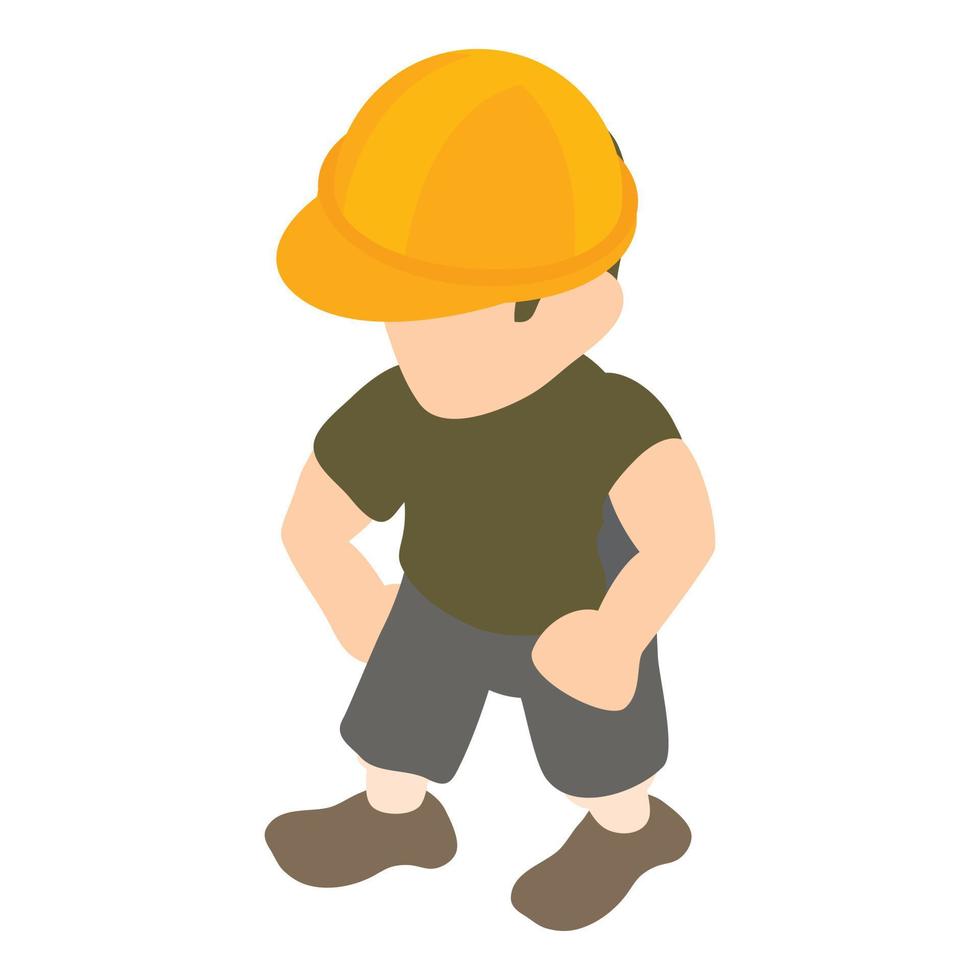 Builder icon, isometric style vector