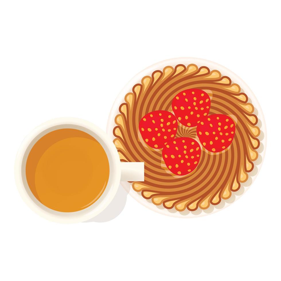 Strawberry dessert icon, isometric style vector