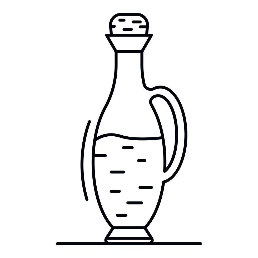 icono de botella de vinagre balsámico, estilo de esquema vector