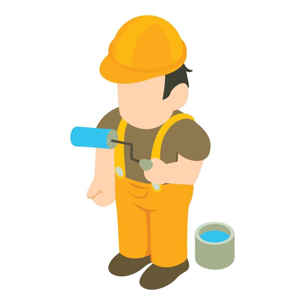 Painter icon, isometric style vector