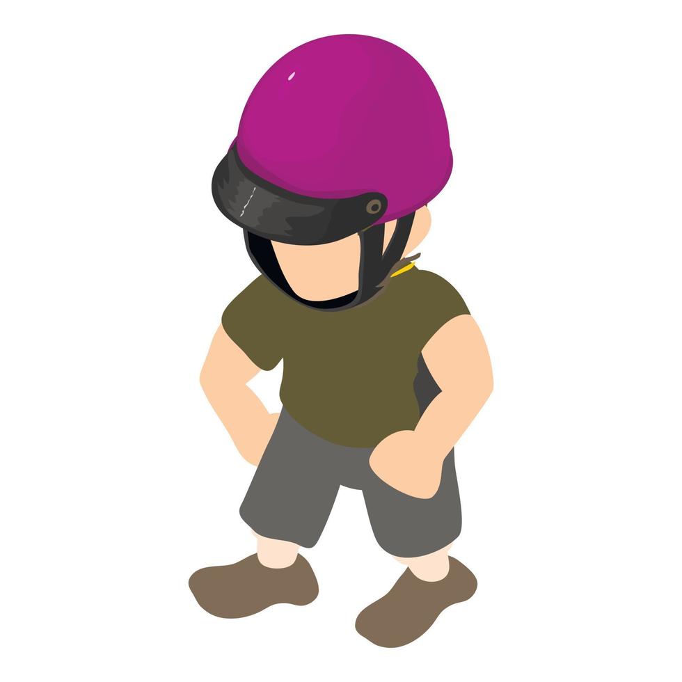 Polo player icon, isometric style vector