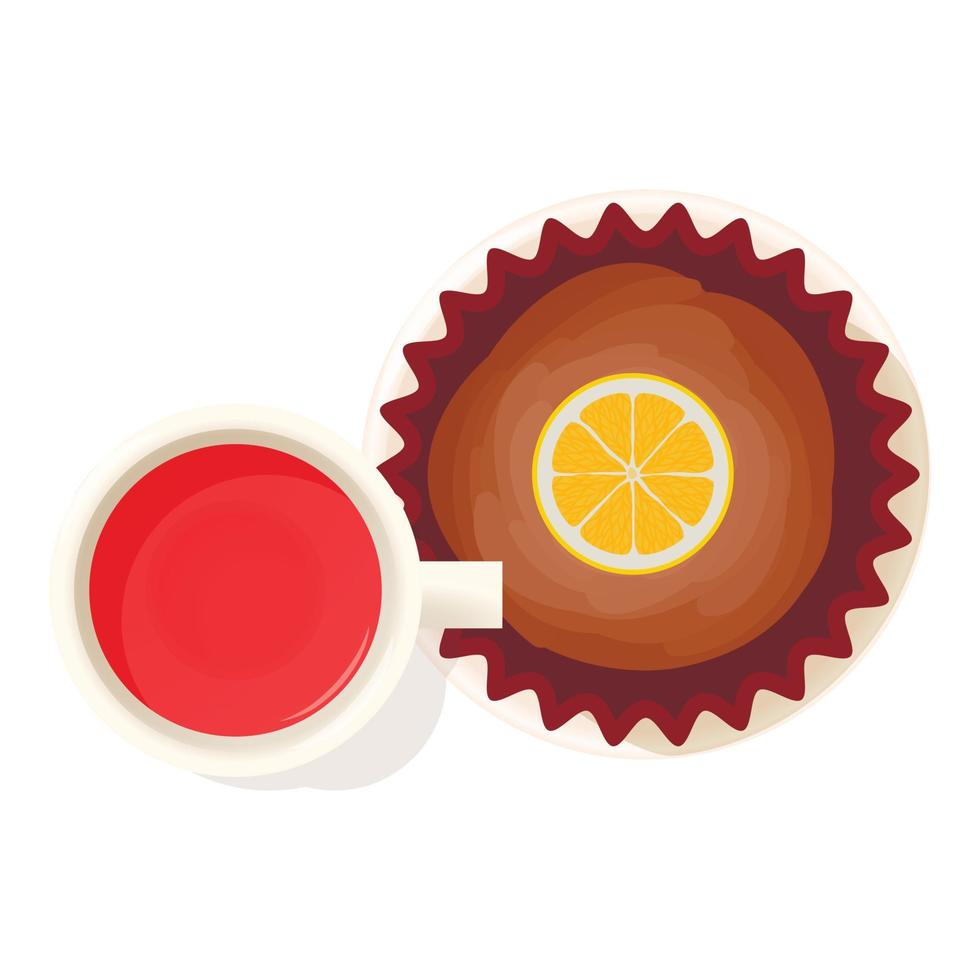 Tea time icon, isometric style vector