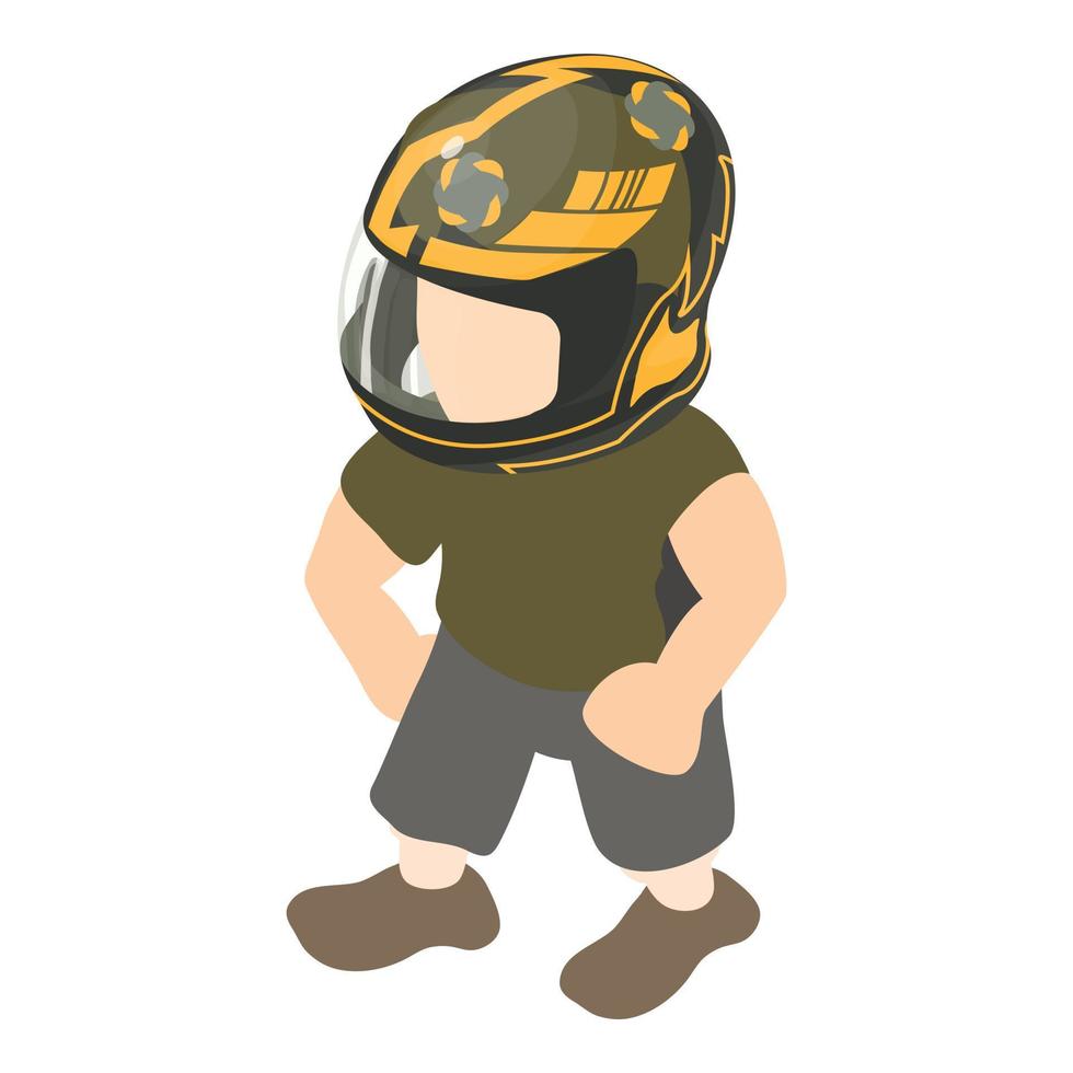 Racer icon, isometric style vector