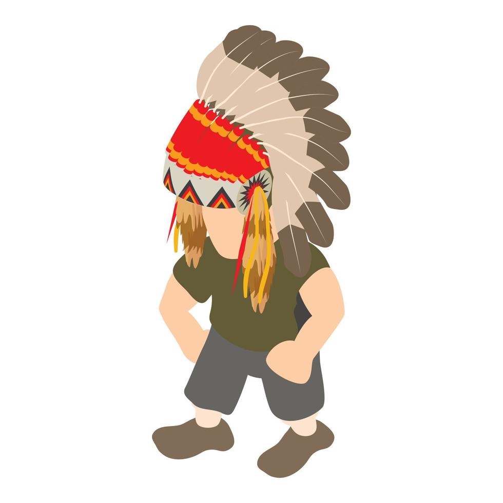 Indian man icon, isometric style vector