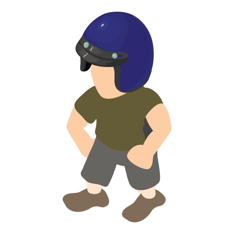 Biker icon, isometric style vector