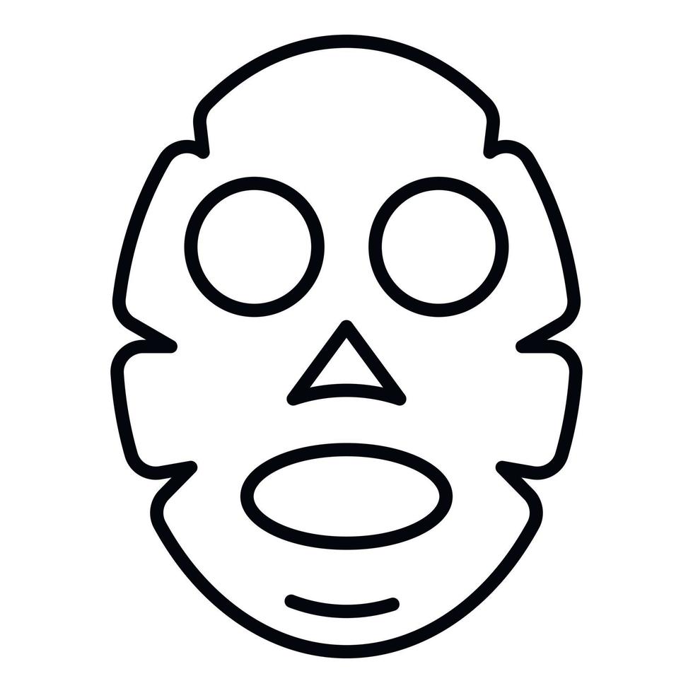 Aloe vera face mask icon, outline style vector