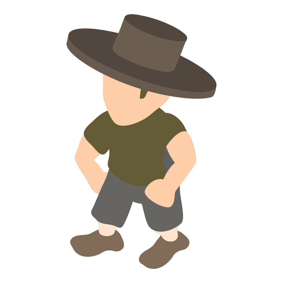 icono de hombre de moda, estilo isométrico vector