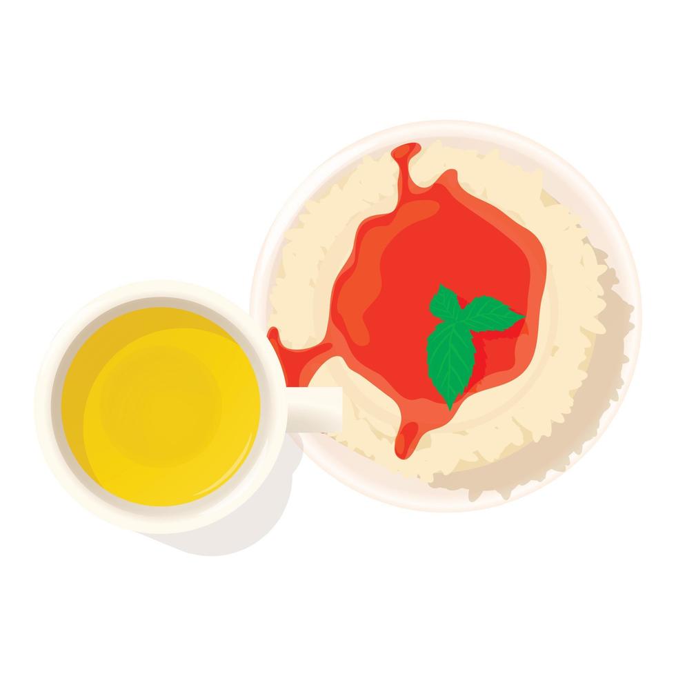 icono de panna cotta, estilo isométrico vector