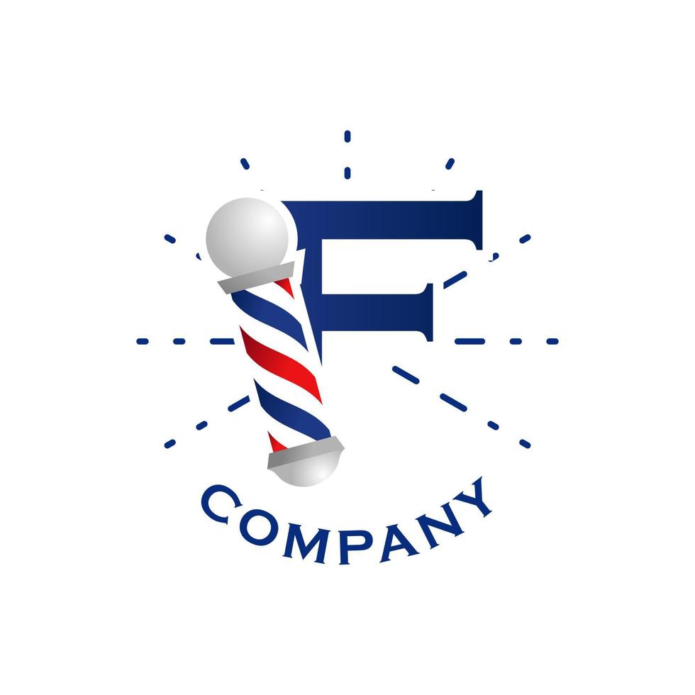Initial F Barbershop Logo vector