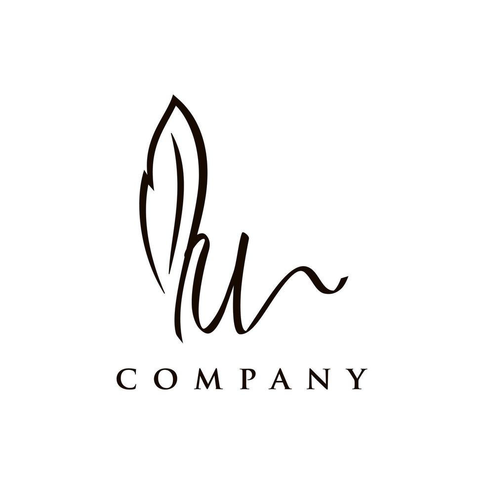 Initial Signature U Logo vector