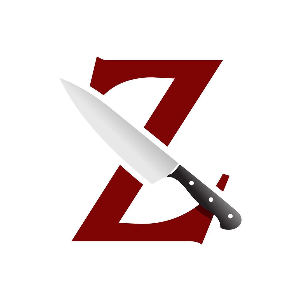 cuchillo de cocina inicial z vector