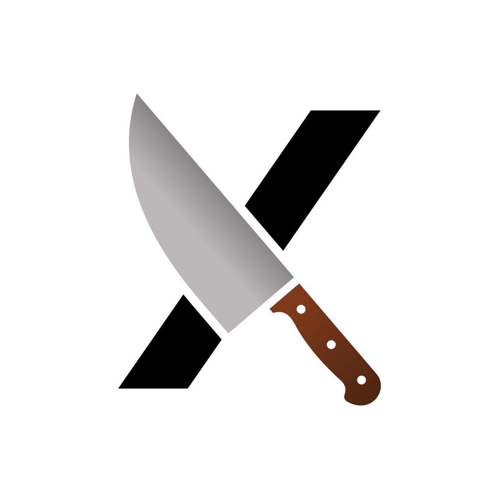 Initial Knife X Logo vector