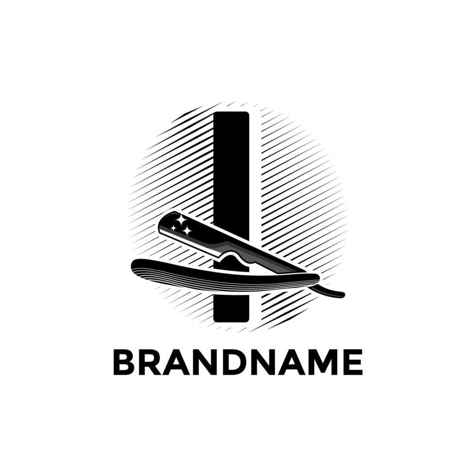 Initial I Razor Logo vector
