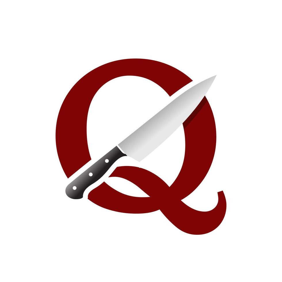 cuchillo de cocina q inicial vector