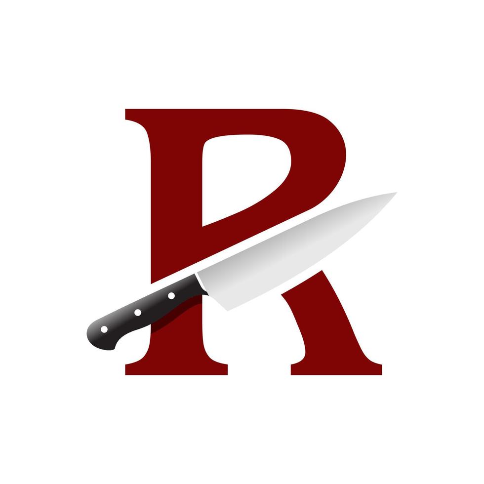 Initial R Kitchen Knife vector
