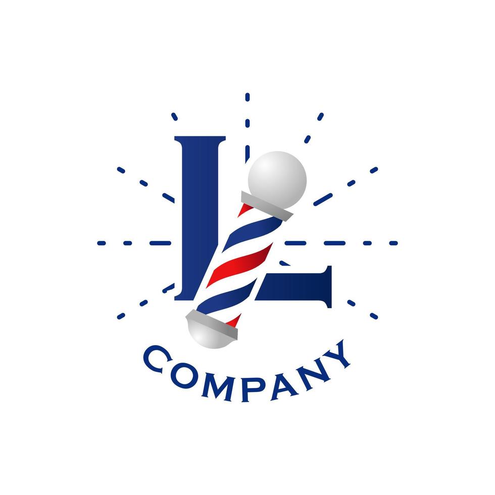 Initial L Barbershop Logo vector