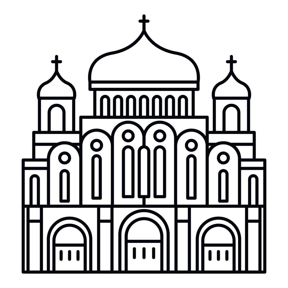 Cathedral temple icon, outline style vector