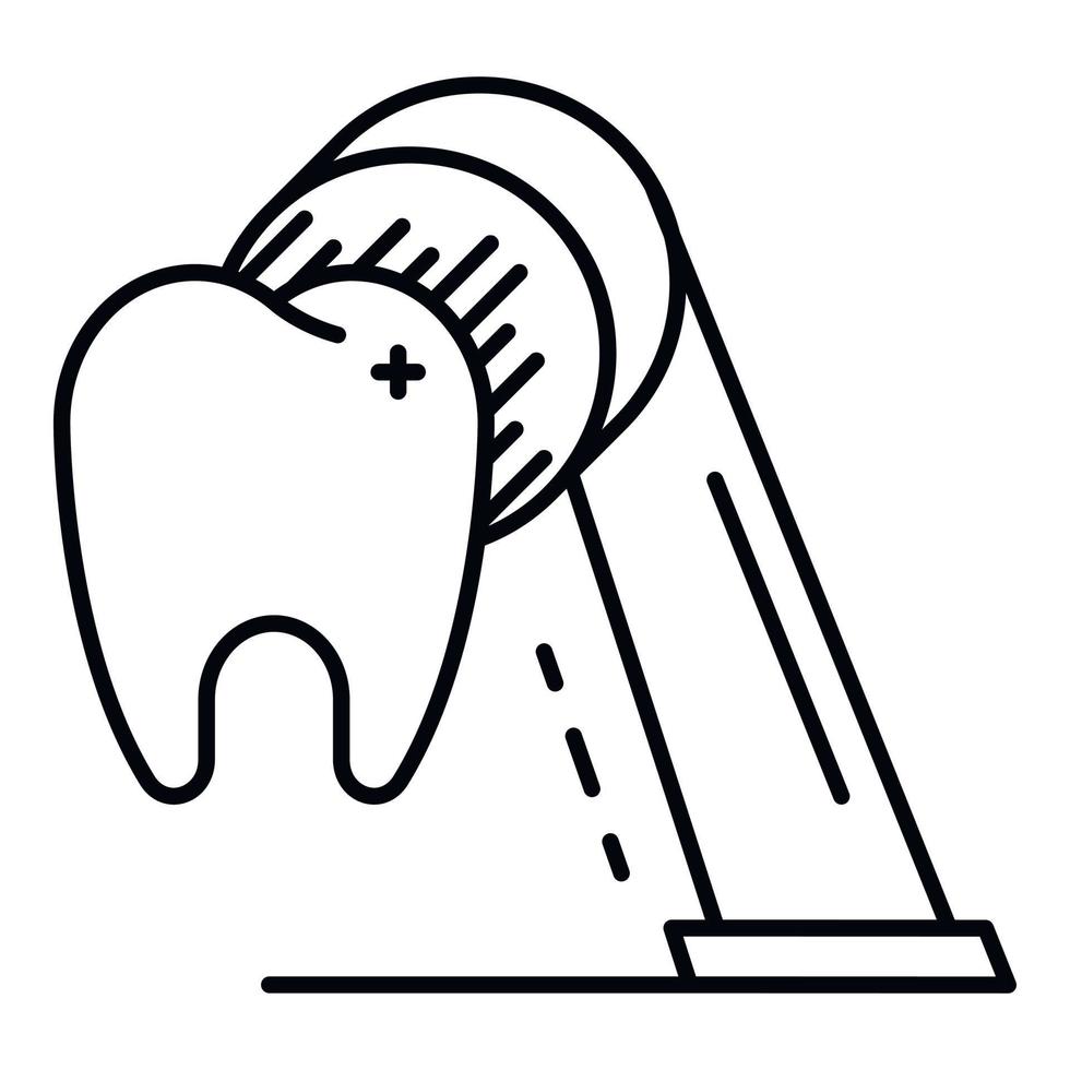 icono de diente limpio, estilo de contorno vector