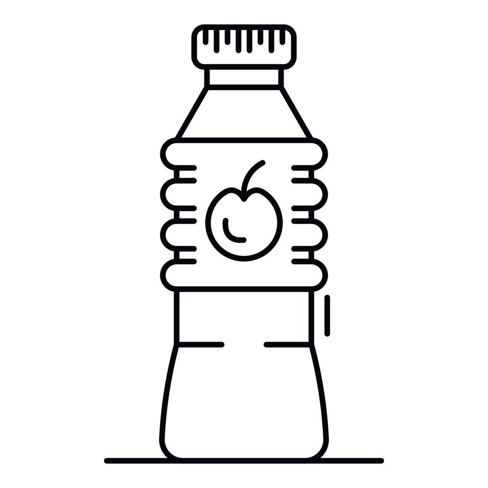 Plastic bottle apple vinegar icon, outline style vector