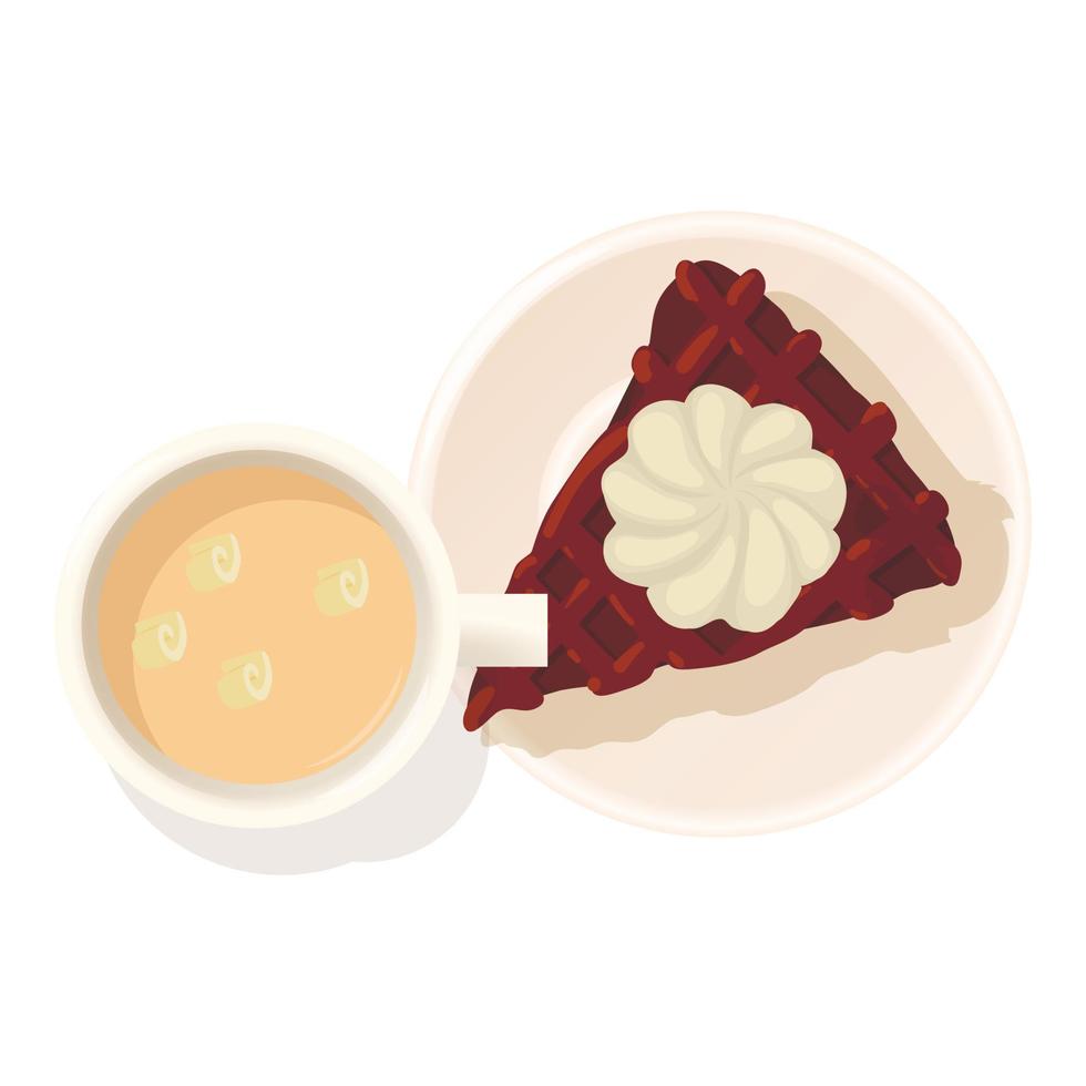 Chocolate cheesecake icon, isometric style vector