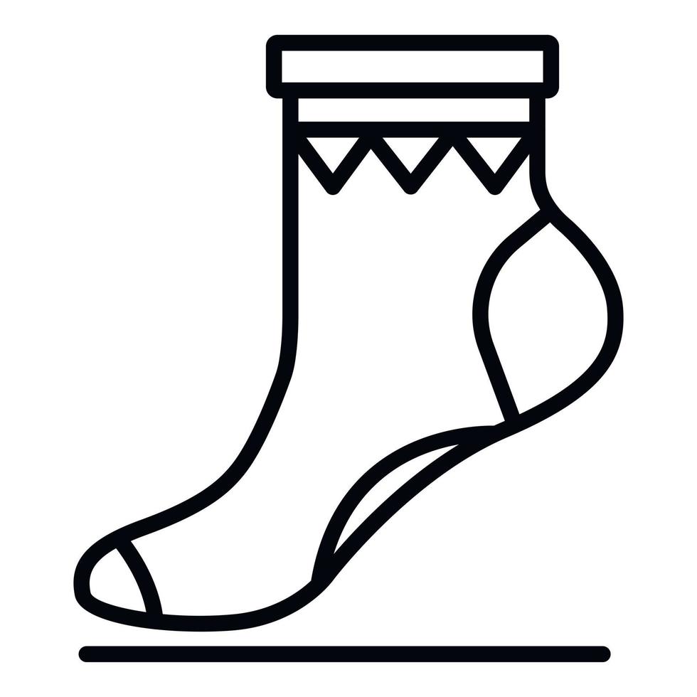 Xmas sock icon, outline style vector