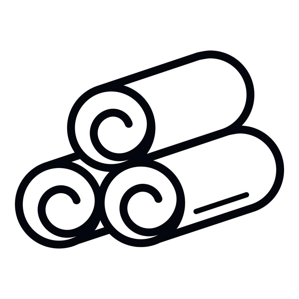 Rolled towel icon, outline style vector