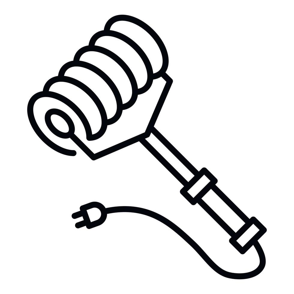 Plug heater icon, outline style vector