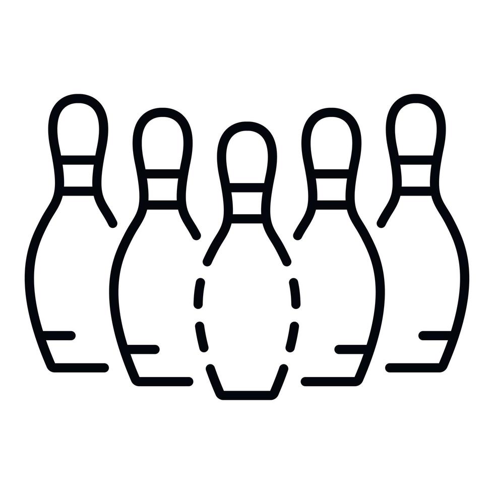 Bowling pins icon, outline style vector