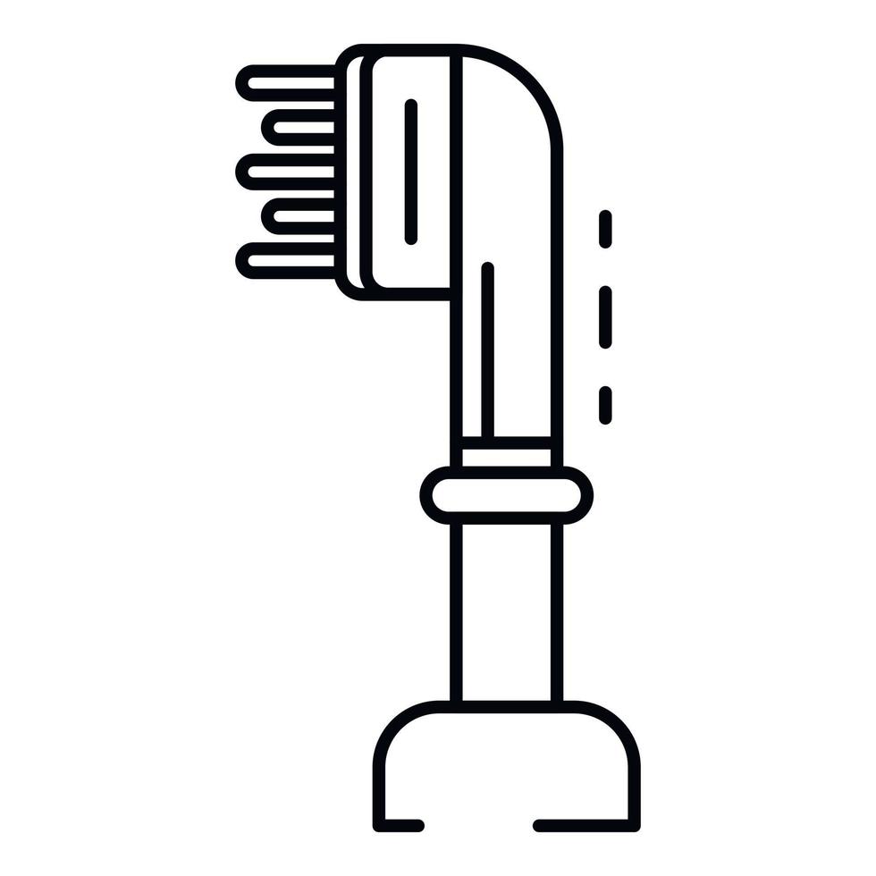 Brush on electric toothbrush icon, outline style vector