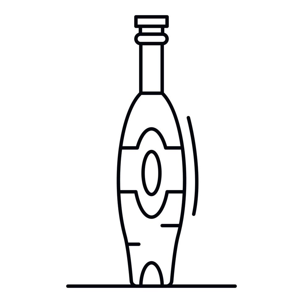 Vinegar bottle icon, outline style vector