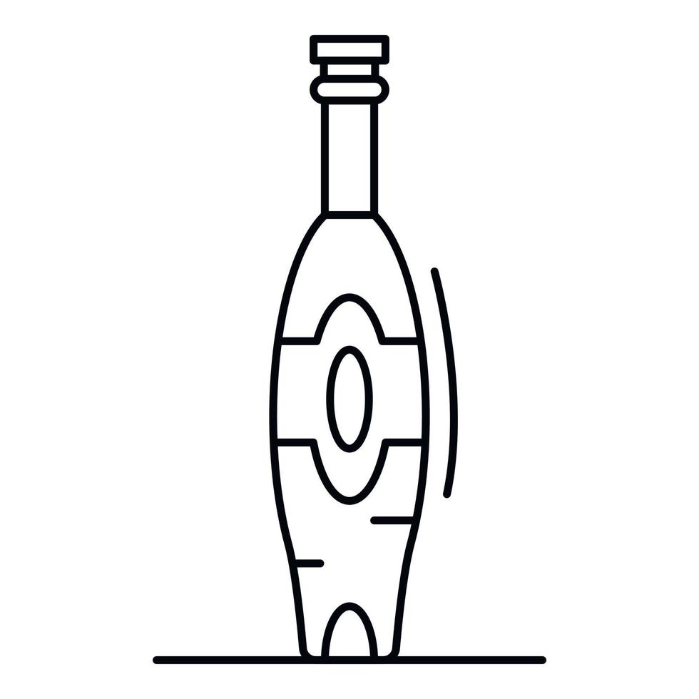 icono de botella de vinagre, estilo de esquema vector