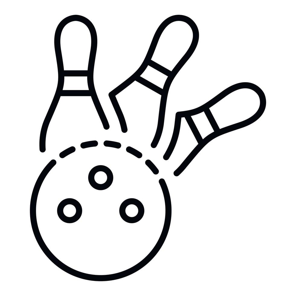 Bowling strike icon, outline style vector