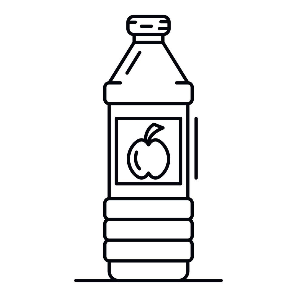 icono de botella de vinagre de manzana, estilo de contorno vector