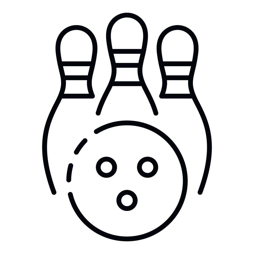 Bowling kegling icon, outline style vector